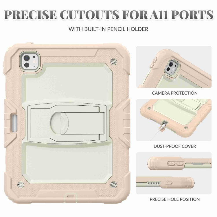 For iPad Pro 11 2025 / 2024 Silicone Hydric PC Tablet Case with Shoulder Strap & Holder