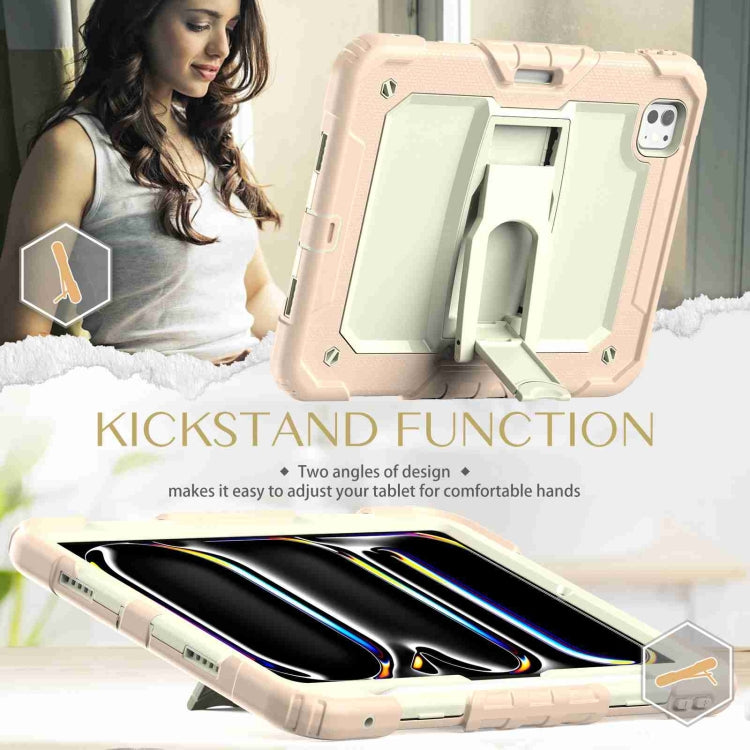 For iPad Pro 11 2025 / 2024 Silicone Hydric PC Tablet Case with Shoulder Strap & Holder
