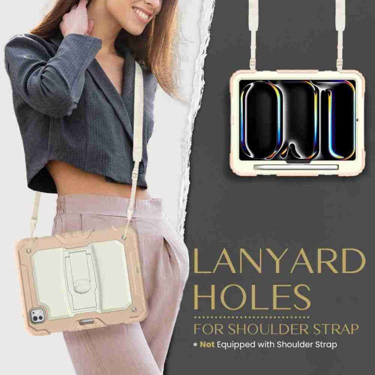 For iPad Pro 11 2025 / 2024 Silicone Hydric PC Tablet Case with Shoulder Strap & Holder