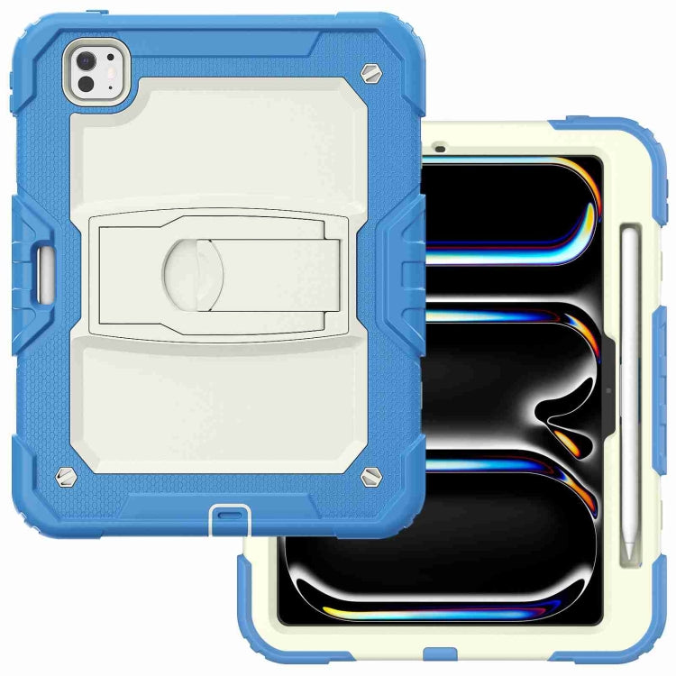 For iPad Pro 11 2025 / 2024 Silicone Hydric PC Tablet Case with Shoulder Strap & Holder