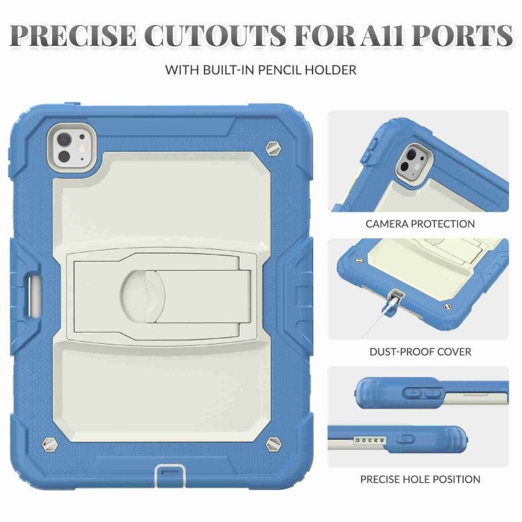 For iPad Pro 11 2025 / 2024 Silicone Hydric PC Tablet Case with Shoulder Strap & Holder