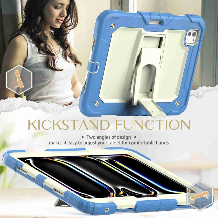 For iPad Pro 11 2025 / 2024 Silicone Hydric PC Tablet Case with Shoulder Strap & Holder