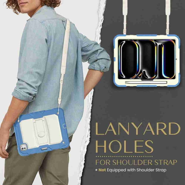 For iPad Pro 11 2025 / 2024 Silicone Hydric PC Tablet Case with Shoulder Strap & Holder