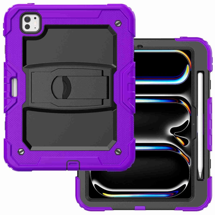For iPad Pro 11 2025 / 2024 Silicone Hydric PC Tablet Case with Shoulder Strap & Holder