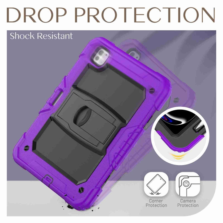 For iPad Pro 11 2025 / 2024 Silicone Hydric PC Tablet Case with Shoulder Strap & Holder