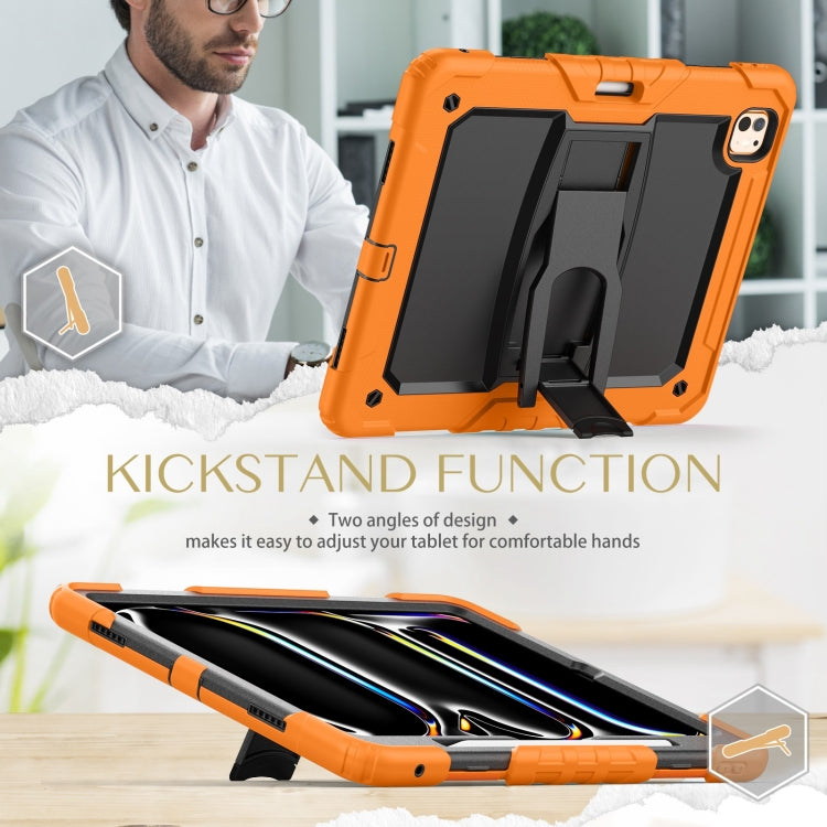 For iPad Pro 13 2025 / 2024 Silicone Hydric PC Tablet Case with Shoulder Strap & Holder