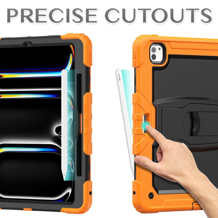For iPad Pro 13 2025 / 2024 Silicone Hydric PC Tablet Case with Shoulder Strap & Holder