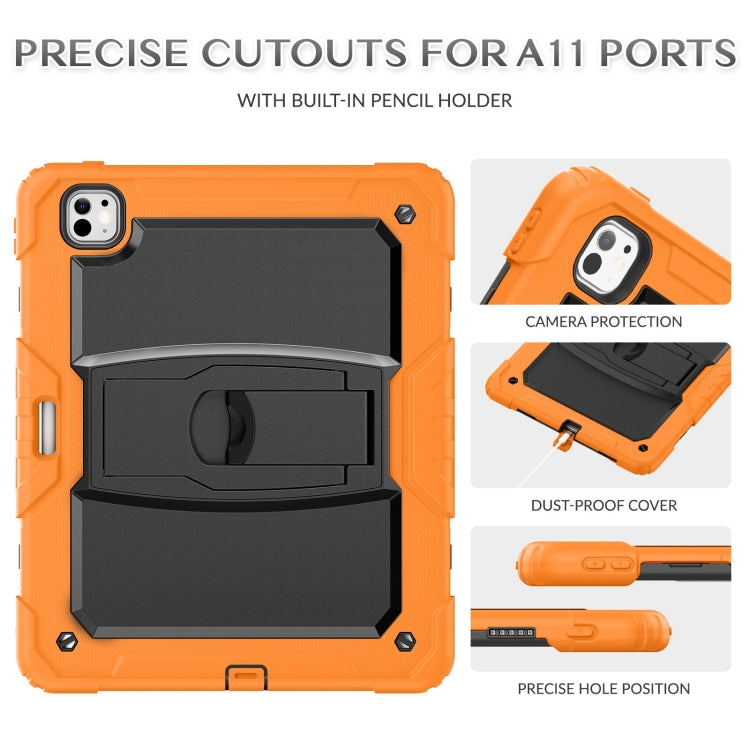 For iPad Pro 13 2025 / 2024 Silicone Hydric PC Tablet Case with Shoulder Strap & Holder