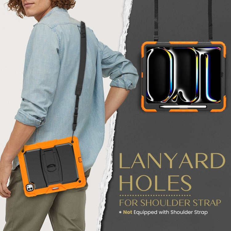 For iPad Pro 13 2025 / 2024 Silicone Hydric PC Tablet Case with Shoulder Strap & Holder