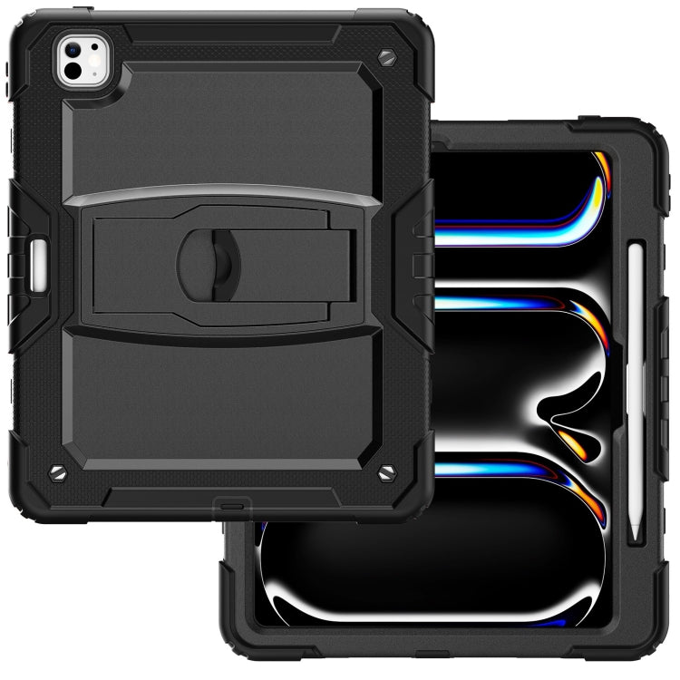 For iPad Pro 13 2025 / 2024 Silicone Hydric PC Tablet Case with Shoulder Strap & Holder