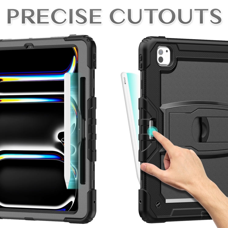 For iPad Pro 13 2025 / 2024 Silicone Hydric PC Tablet Case with Shoulder Strap & Holder