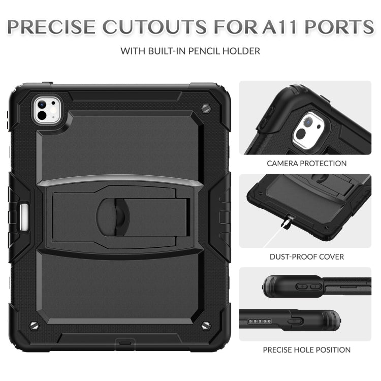 For iPad Pro 13 2025 / 2024 Silicone Hydric PC Tablet Case with Shoulder Strap & Holder