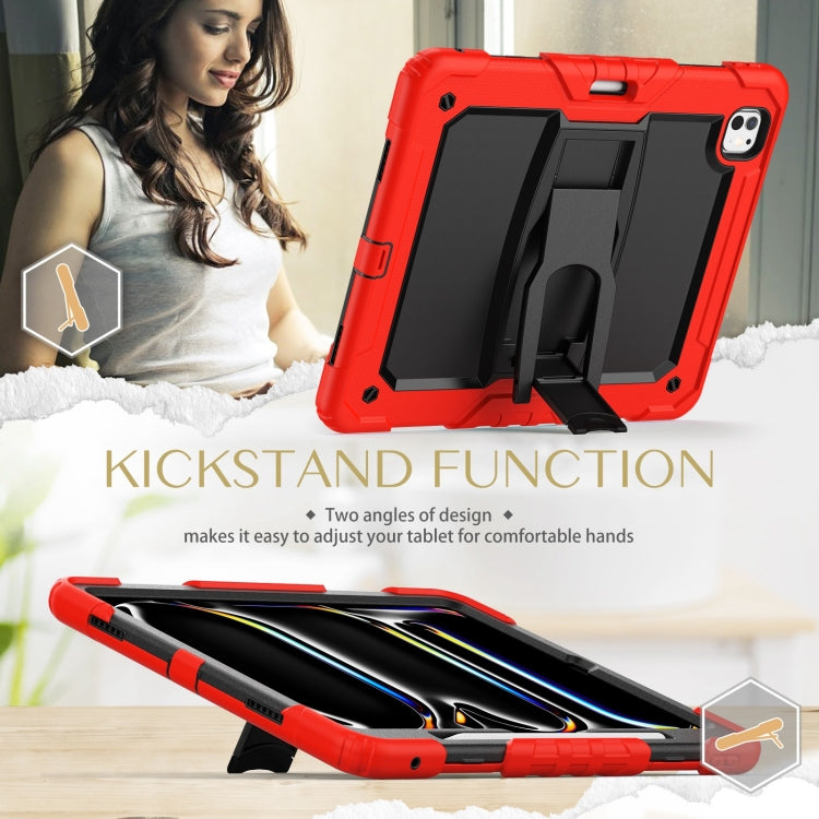 For iPad Pro 13 2025 / 2024 Silicone Hydric PC Tablet Case with Shoulder Strap & Holder