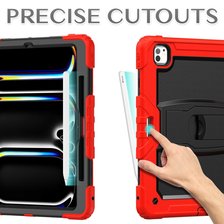 For iPad Pro 13 2025 / 2024 Silicone Hydric PC Tablet Case with Shoulder Strap & Holder