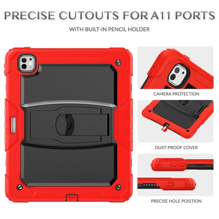 For iPad Pro 13 2025 / 2024 Silicone Hydric PC Tablet Case with Shoulder Strap & Holder