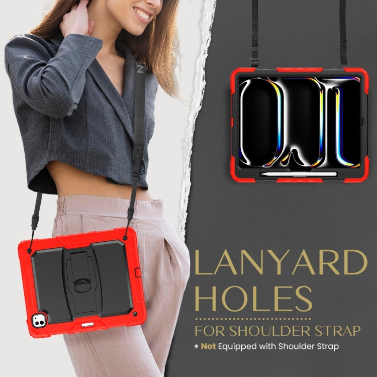 For iPad Pro 13 2025 / 2024 Silicone Hydric PC Tablet Case with Shoulder Strap & Holder