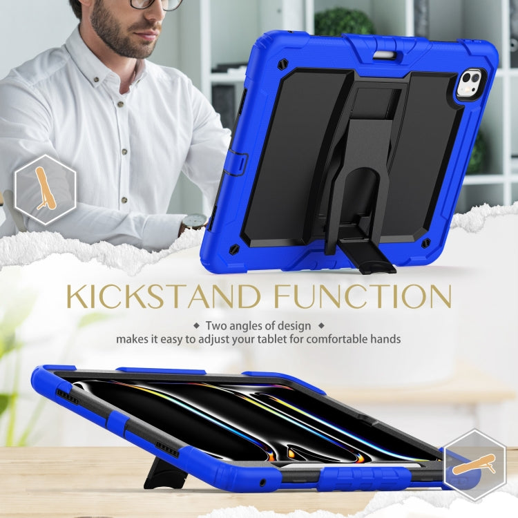 For iPad Pro 13 2025 / 2024 Silicone Hydric PC Tablet Case with Shoulder Strap & Holder