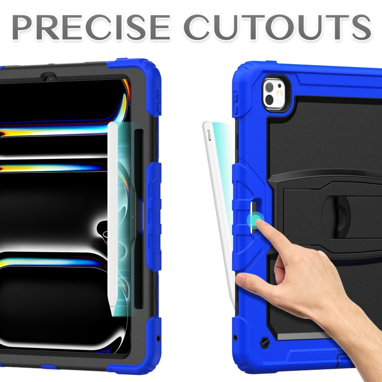 For iPad Pro 13 2025 / 2024 Silicone Hydric PC Tablet Case with Shoulder Strap & Holder