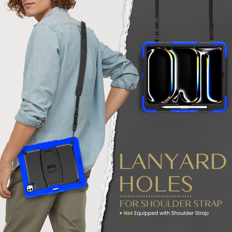 For iPad Pro 13 2025 / 2024 Silicone Hydric PC Tablet Case with Shoulder Strap & Holder