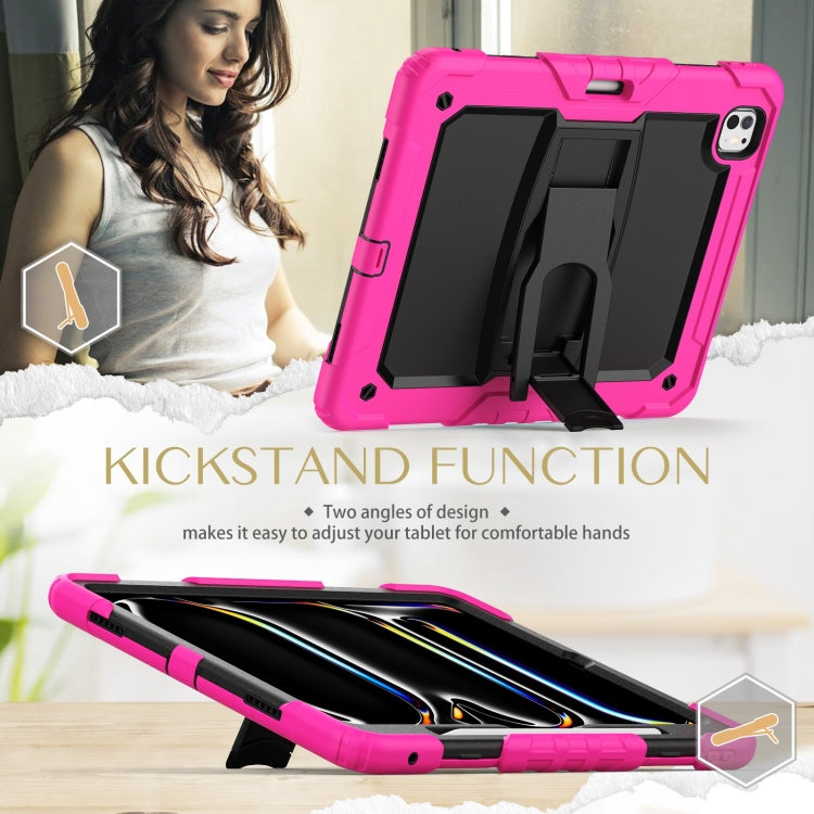 For iPad Pro 13 2025 / 2024 Silicone Hydric PC Tablet Case with Shoulder Strap & Holder