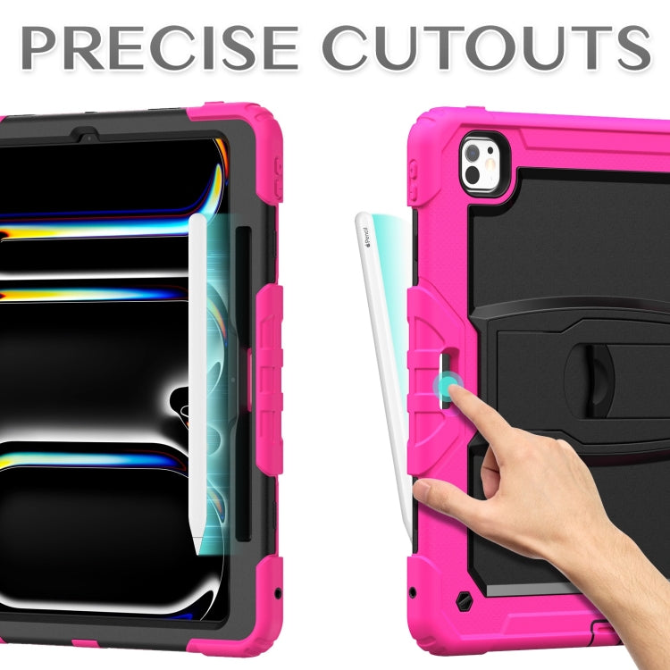 For iPad Pro 13 2025 / 2024 Silicone Hydric PC Tablet Case with Shoulder Strap & Holder