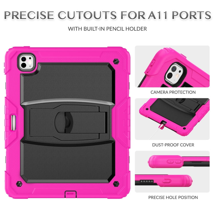 For iPad Pro 13 2025 / 2024 Silicone Hydric PC Tablet Case with Shoulder Strap & Holder
