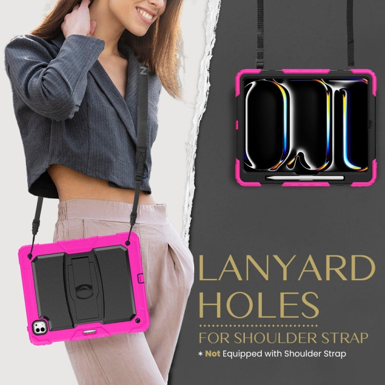 For iPad Pro 13 2025 / 2024 Silicone Hydric PC Tablet Case with Shoulder Strap & Holder