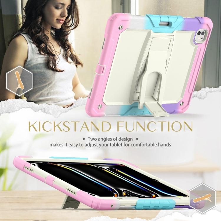 For iPad Pro 13 2025 / 2024 Silicone Hydric PC Tablet Case with Shoulder Strap & Holder