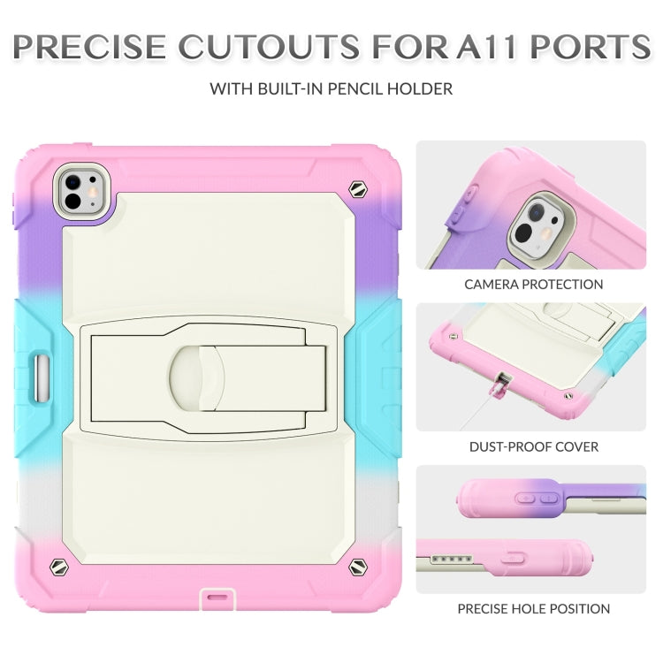 For iPad Pro 13 2025 / 2024 Silicone Hydric PC Tablet Case with Shoulder Strap & Holder