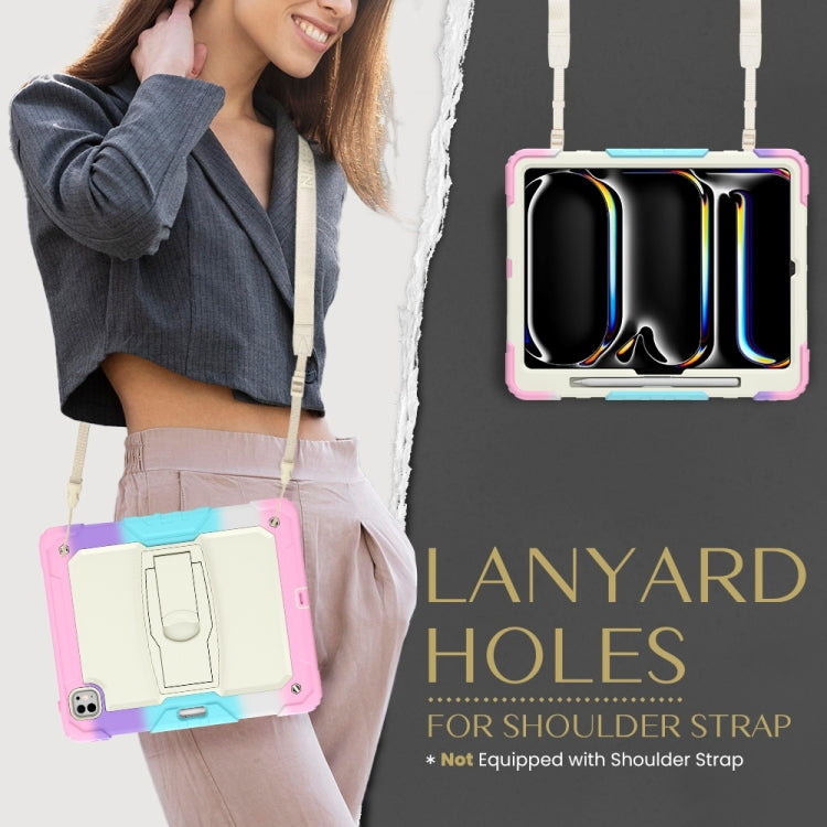 For iPad Pro 13 2025 / 2024 Silicone Hydric PC Tablet Case with Shoulder Strap & Holder