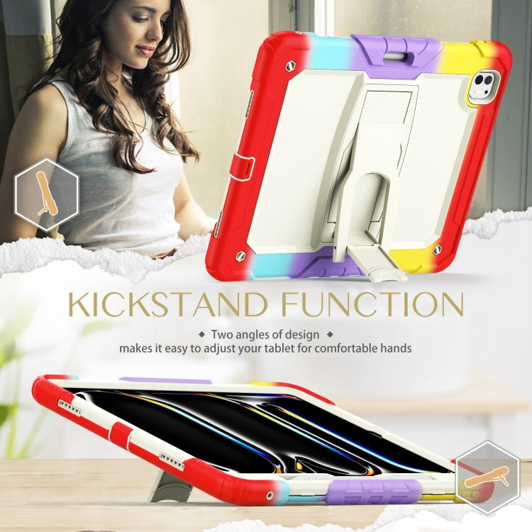For iPad Pro 13 2025 / 2024 Silicone Hydric PC Tablet Case with Shoulder Strap & Holder