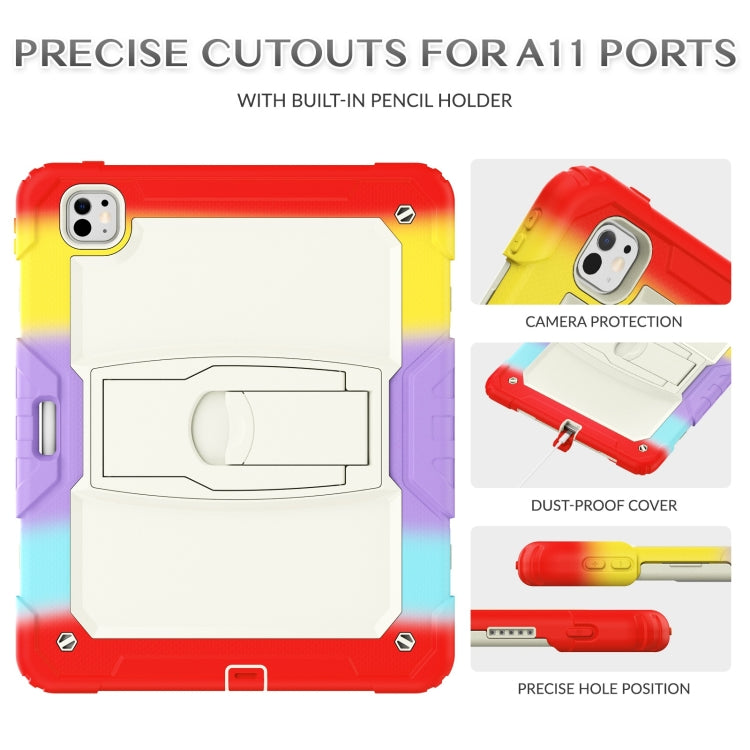 For iPad Pro 13 2025 / 2024 Silicone Hydric PC Tablet Case with Shoulder Strap & Holder