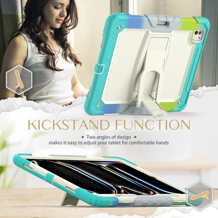 For iPad Pro 13 2025 / 2024 Silicone Hydric PC Tablet Case with Shoulder Strap & Holder