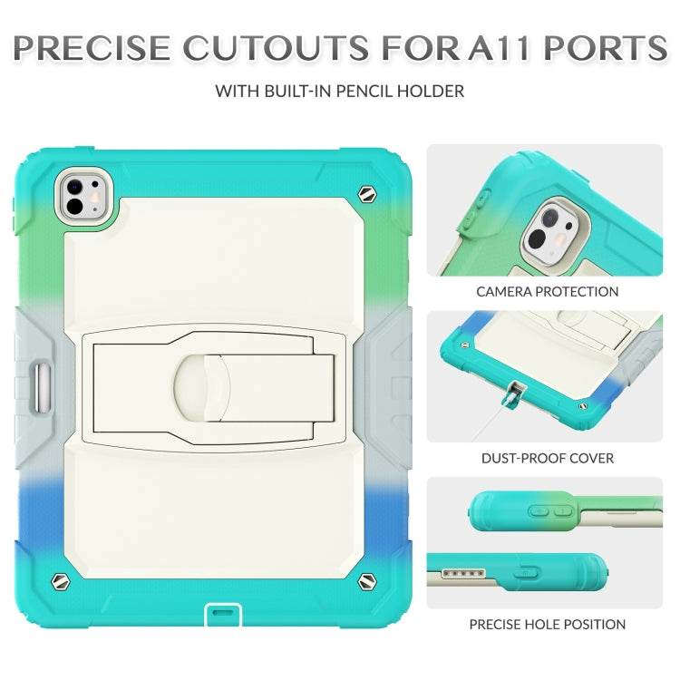 For iPad Pro 13 2025 / 2024 Silicone Hydric PC Tablet Case with Shoulder Strap & Holder