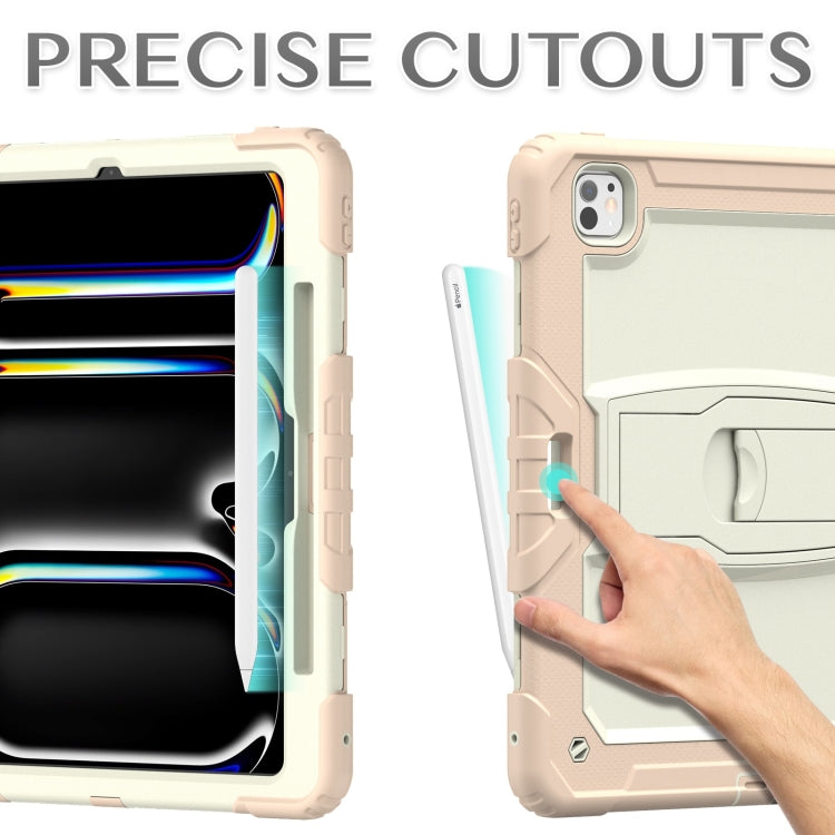 For iPad Pro 13 2025 / 2024 Silicone Hydric PC Tablet Case with Shoulder Strap & Holder