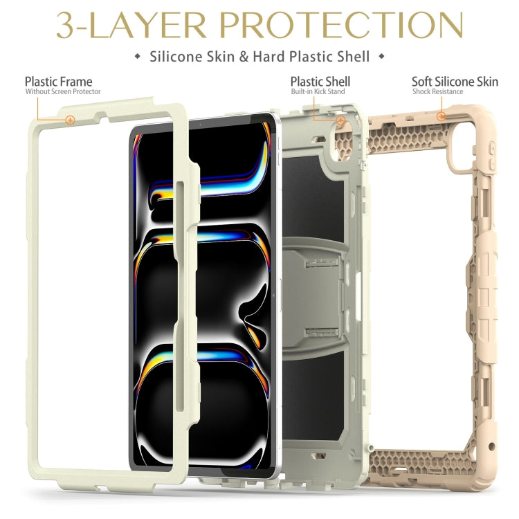 For iPad Pro 13 2025 / 2024 Silicone Hydric PC Tablet Case with Shoulder Strap & Holder