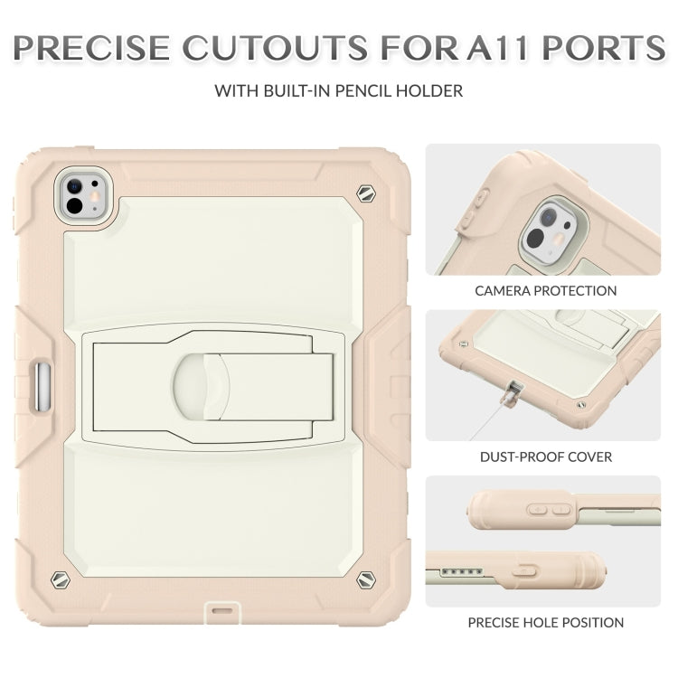 For iPad Pro 13 2025 / 2024 Silicone Hydric PC Tablet Case with Shoulder Strap & Holder