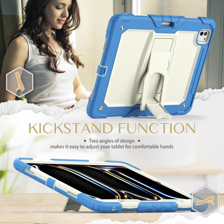 For iPad Pro 13 2025 / 2024 Silicone Hydric PC Tablet Case with Shoulder Strap & Holder