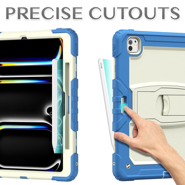 For iPad Pro 13 2025 / 2024 Silicone Hydric PC Tablet Case with Shoulder Strap & Holder