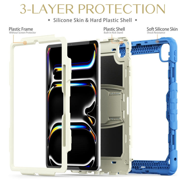 For iPad Pro 13 2025 / 2024 Silicone Hydric PC Tablet Case with Shoulder Strap & Holder