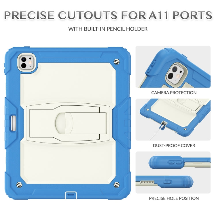 For iPad Pro 13 2025 / 2024 Silicone Hydric PC Tablet Case with Shoulder Strap & Holder