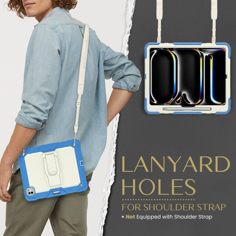 For iPad Pro 13 2025 / 2024 Silicone Hydric PC Tablet Case with Shoulder Strap & Holder