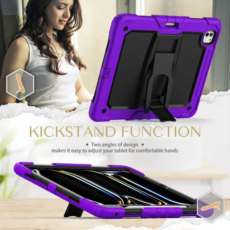 For iPad Pro 13 2025 / 2024 Silicone Hydric PC Tablet Case with Shoulder Strap & Holder
