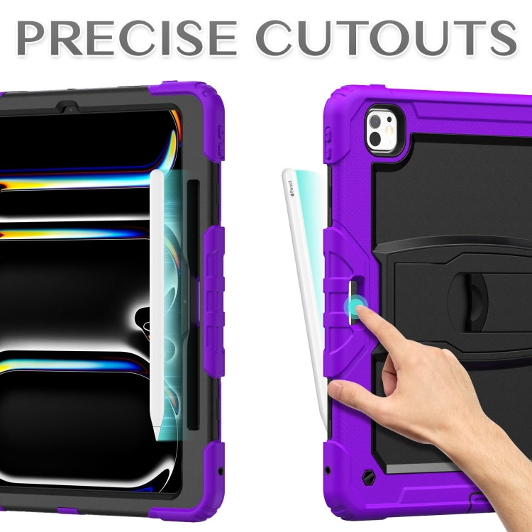 For iPad Pro 13 2025 / 2024 Silicone Hydric PC Tablet Case with Shoulder Strap & Holder