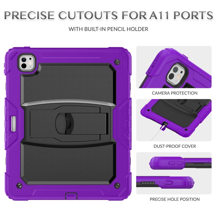 For iPad Pro 13 2025 / 2024 Silicone Hydric PC Tablet Case with Shoulder Strap & Holder