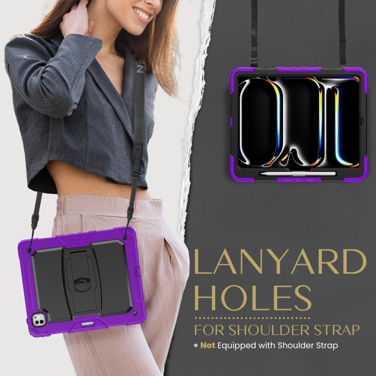 For iPad Pro 13 2025 / 2024 Silicone Hydric PC Tablet Case with Shoulder Strap & Holder