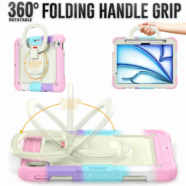 For iPad Air 11 2026 / 2025 / 2024 Handle Silicone Hydric PC Tablet Case with Shoulder Strap