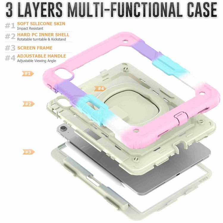 For iPad Air 11 2026 / 2025 / 2024 Handle Silicone Hydric PC Tablet Case with Shoulder Strap