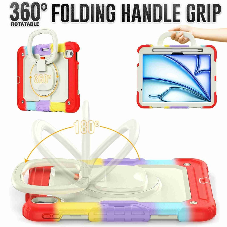 For iPad Air 11 2026 / 2025 / 2024 Handle Silicone Hydric PC Tablet Case with Shoulder Strap