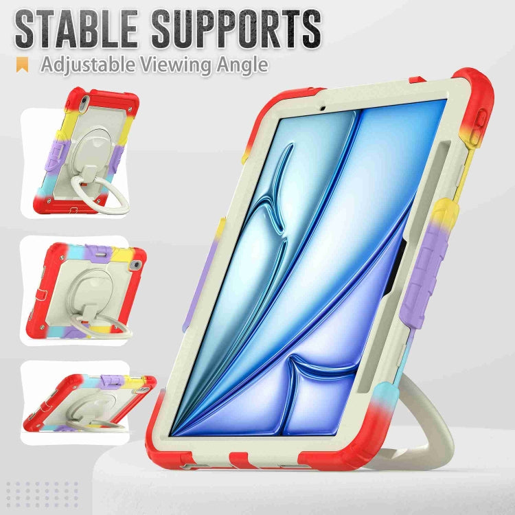 For iPad Air 11 2026 / 2025 / 2024 Handle Silicone Hydric PC Tablet Case with Shoulder Strap